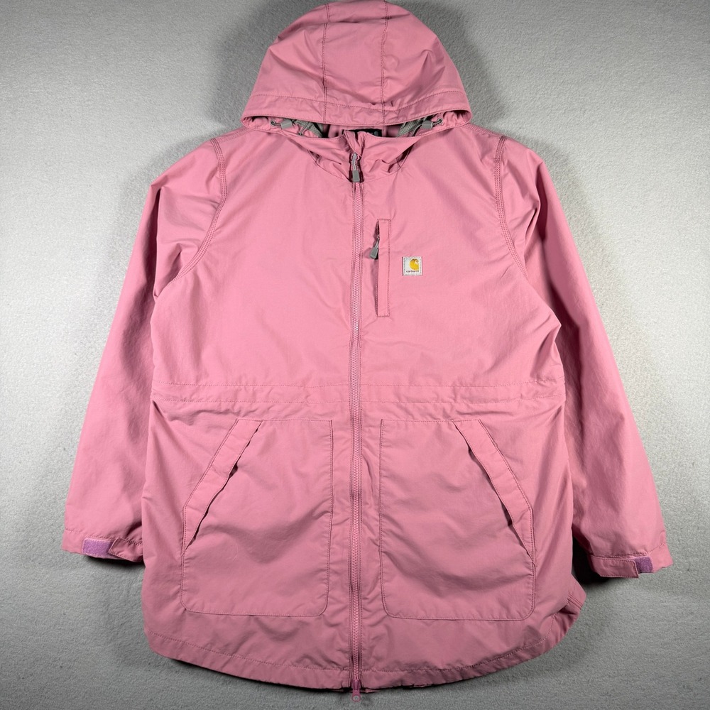 Carhartt Rain Defender Pink Relaxed Fit Hooded Jacket OC4221-W Womens XL